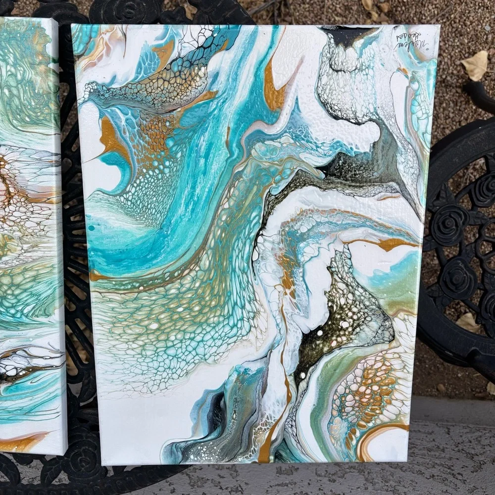 MARLENE GEDDES Abstract Paintings Set Of Two